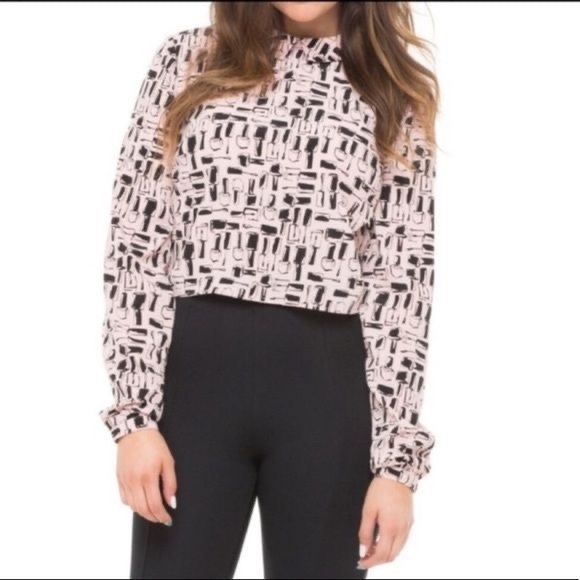 SALE! BETHANY MOTA Pretty NAIL POLISH Novelty Print BLOUSE Small - Picture 14 of 14